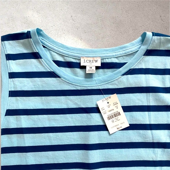 NEW J. Crew Striped Knit Midi Dress Daydream Blue Seaport Size Medium - Picture 6 of 6